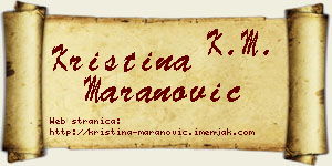 Kristina Maranović vizit kartica